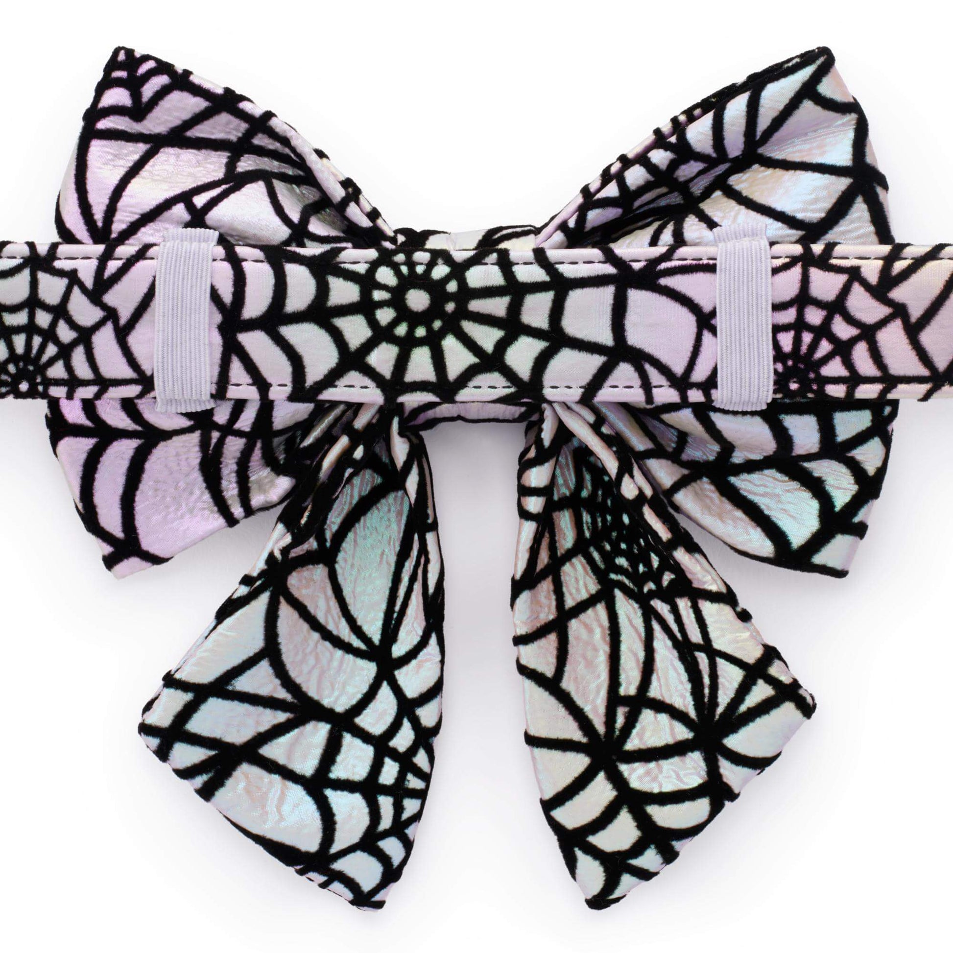 Holographic Spiderweb Lady Dog Bow from The Foggy Dog