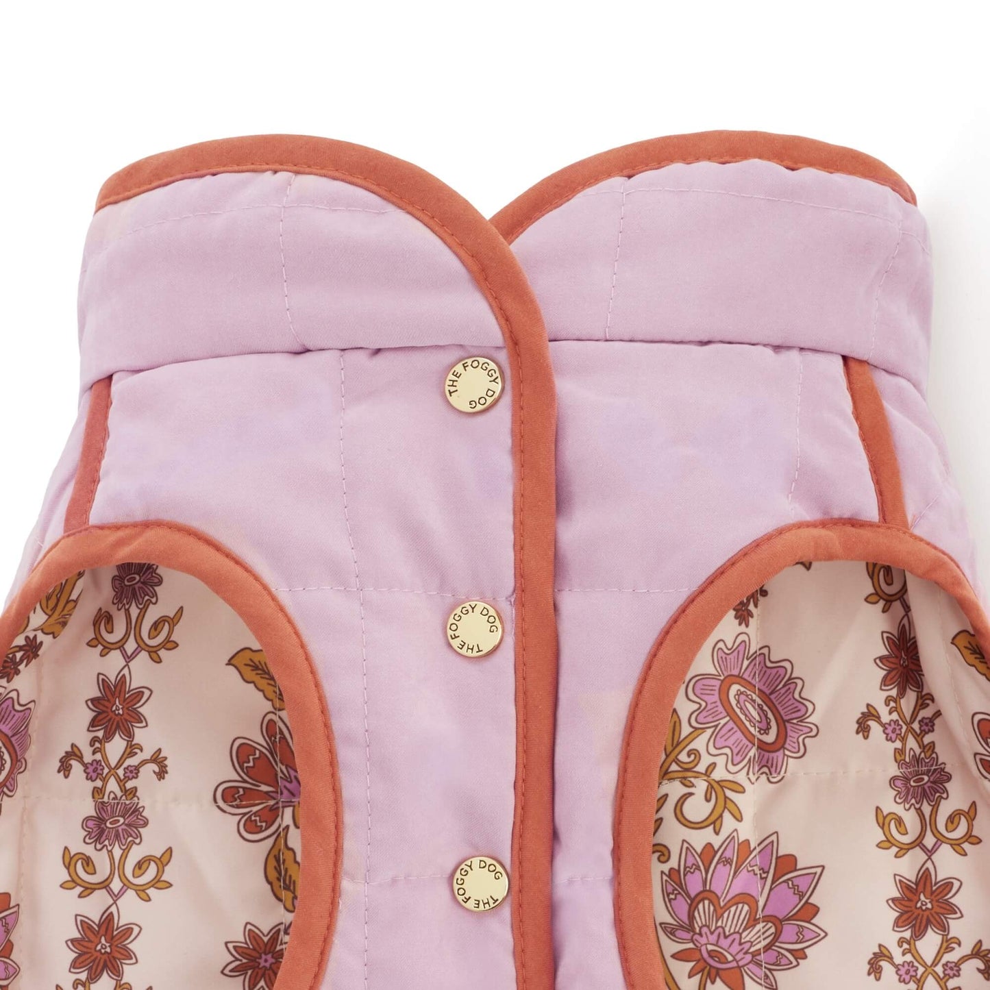 Blockprint Floral Reversible Dog Jacket from The Foggy Dog