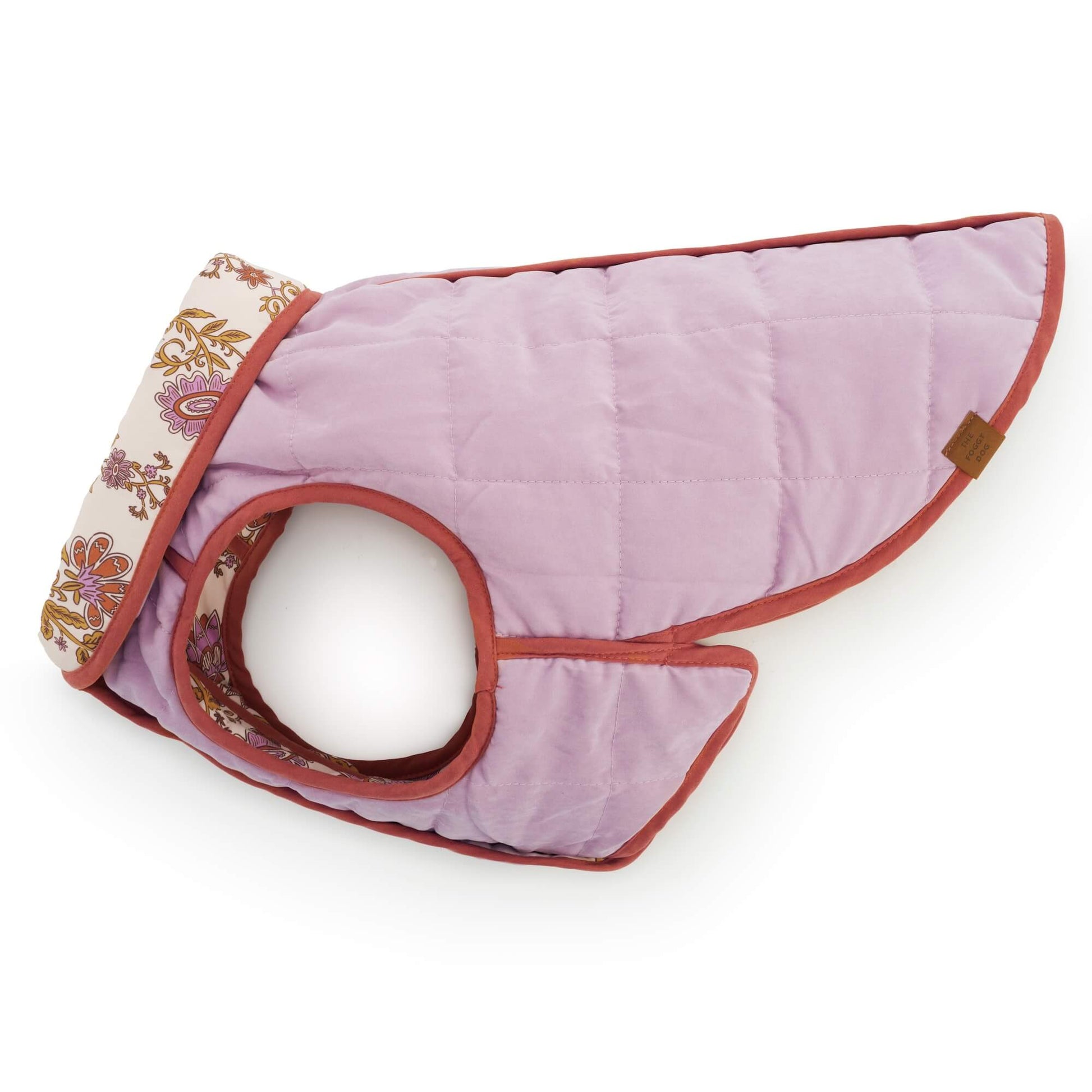 Blockprint Floral Reversible Dog Jacket from The Foggy Dog