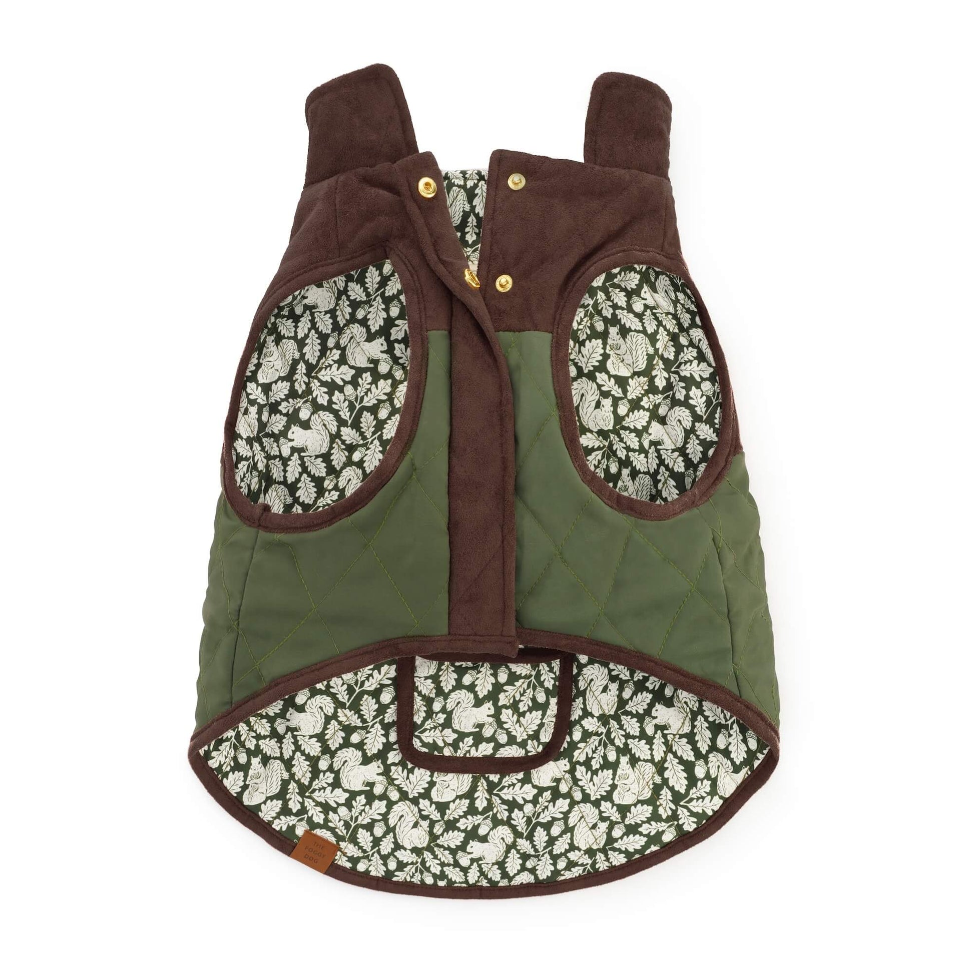 Olive Reversible Dog Jacket view 15