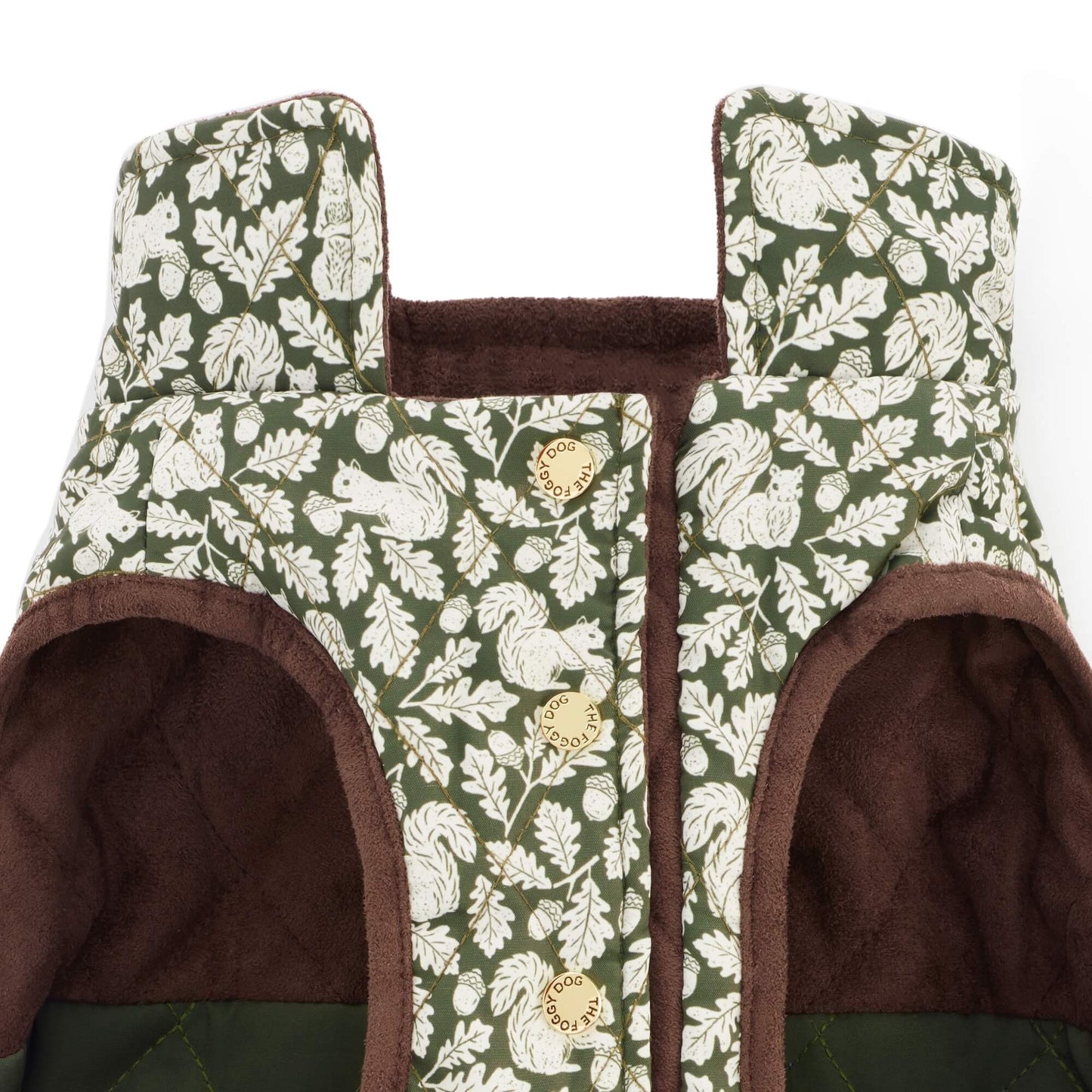 Olive Reversible Dog Jacket from The Foggy Dog