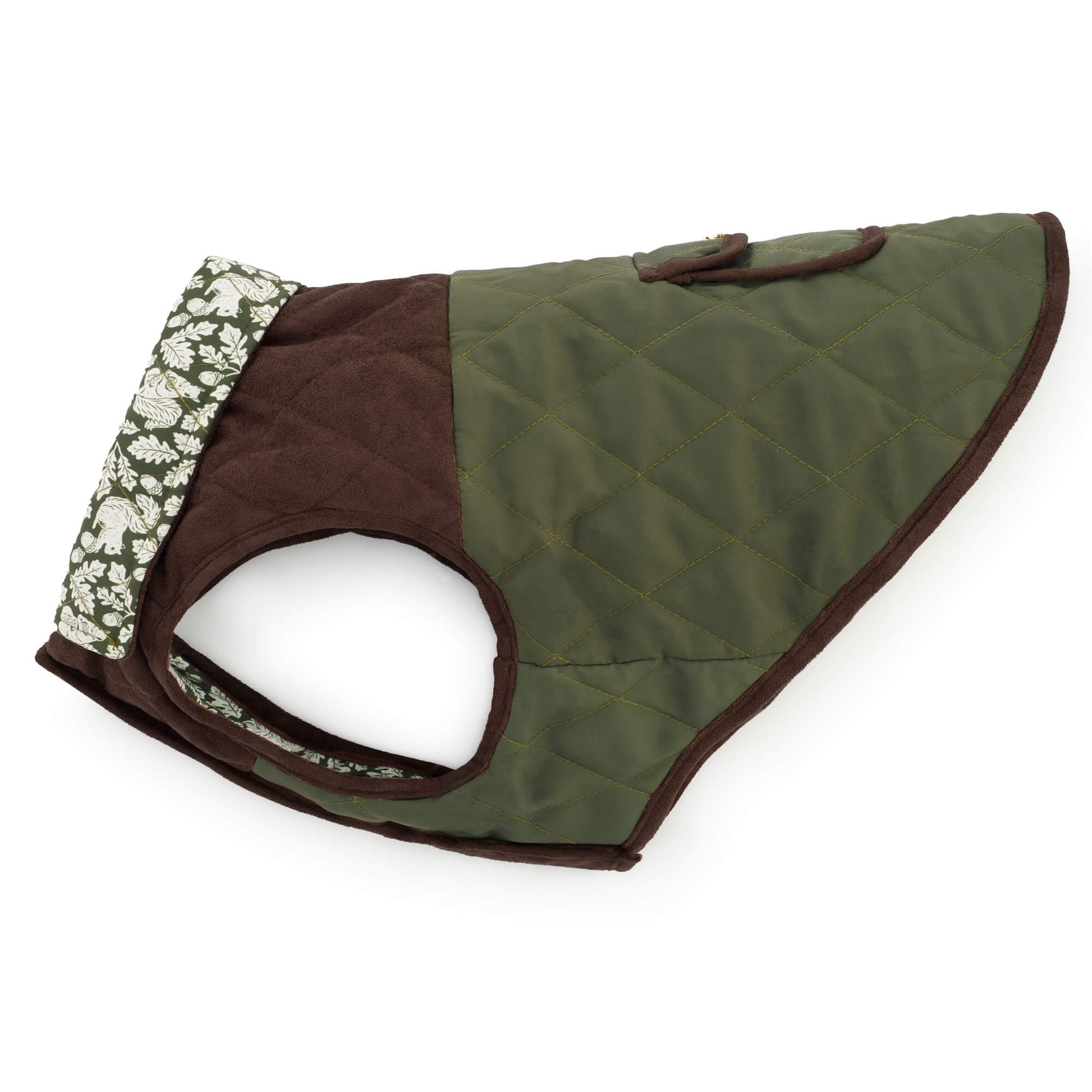 Olive Reversible Dog Jacket from The Foggy Dog