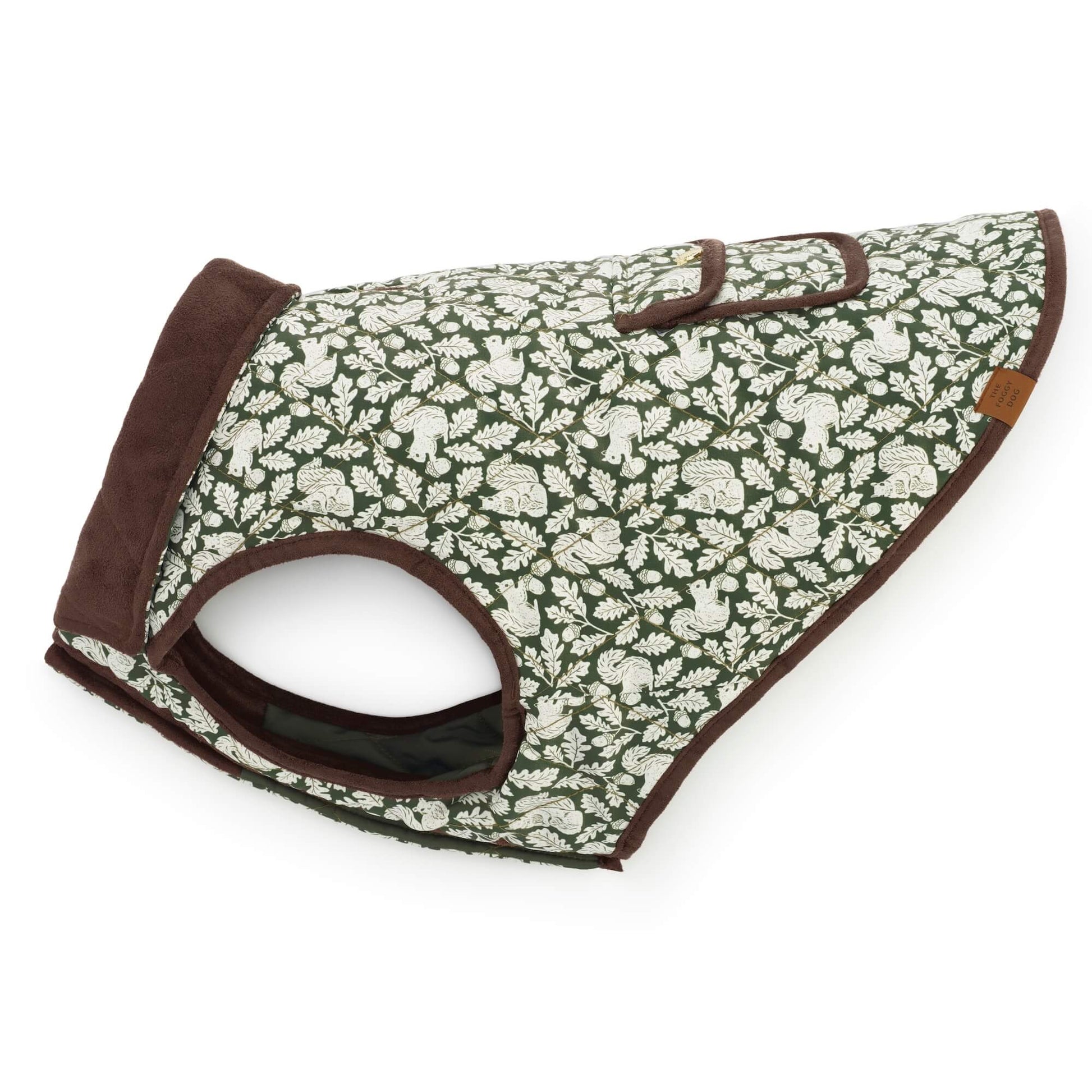 Olive Reversible Dog Jacket from The Foggy Dog