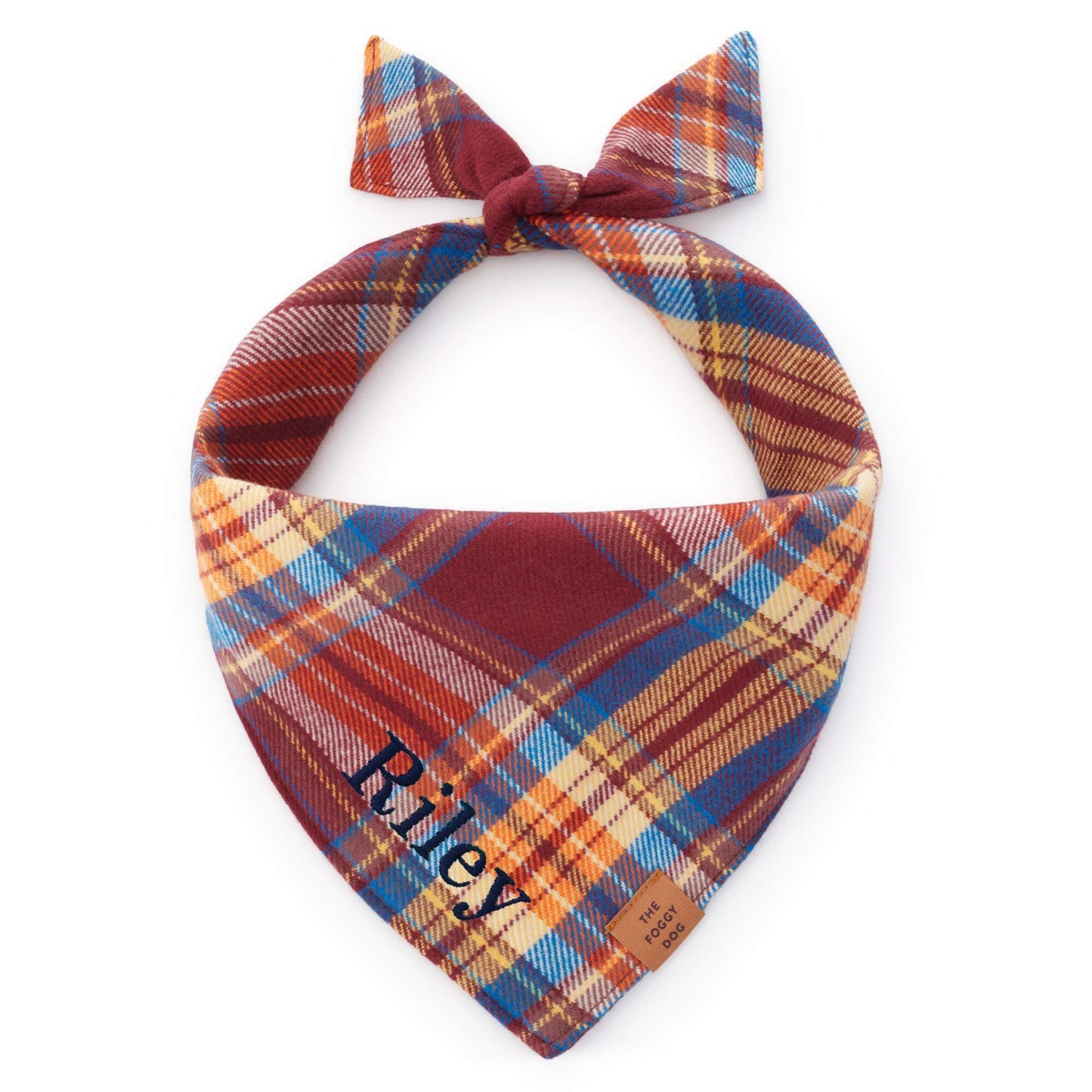 Marlow Plaid Flannel Dog Bandana from The Foggy Dog