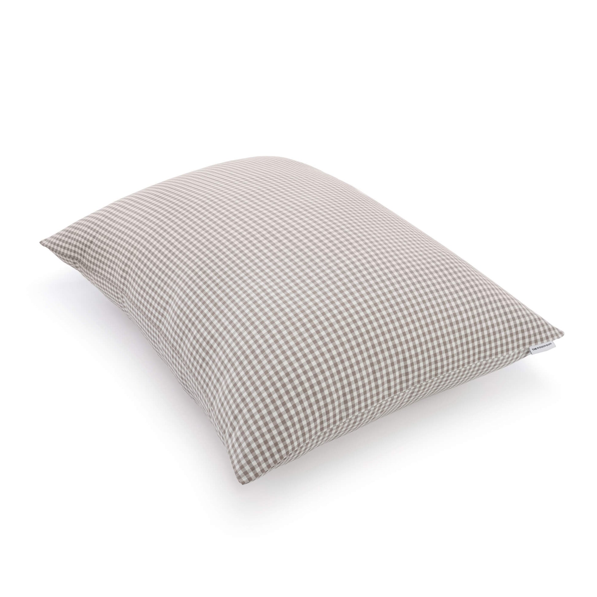 Mushroom Brown Gingham Dog Bed from The Foggy Dog