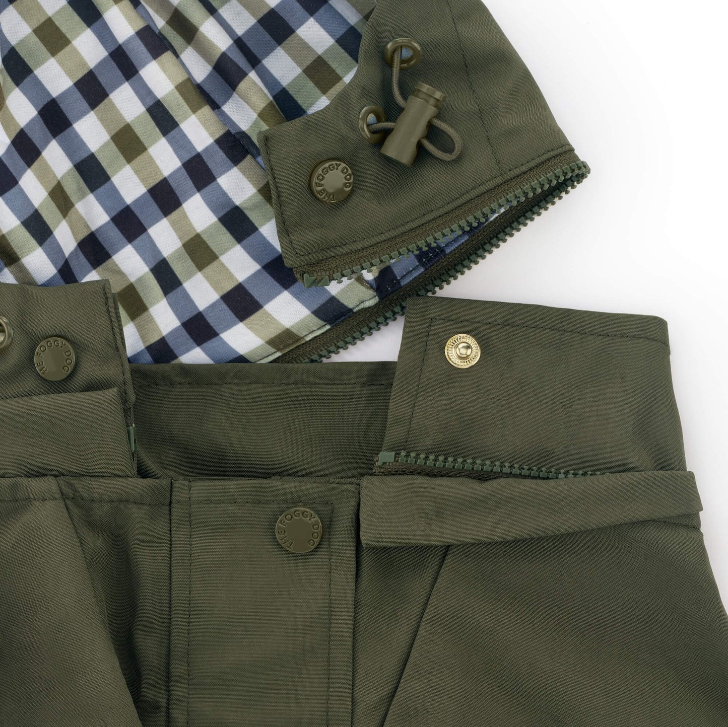 Olive Dog Raincoat from The Foggy Dog