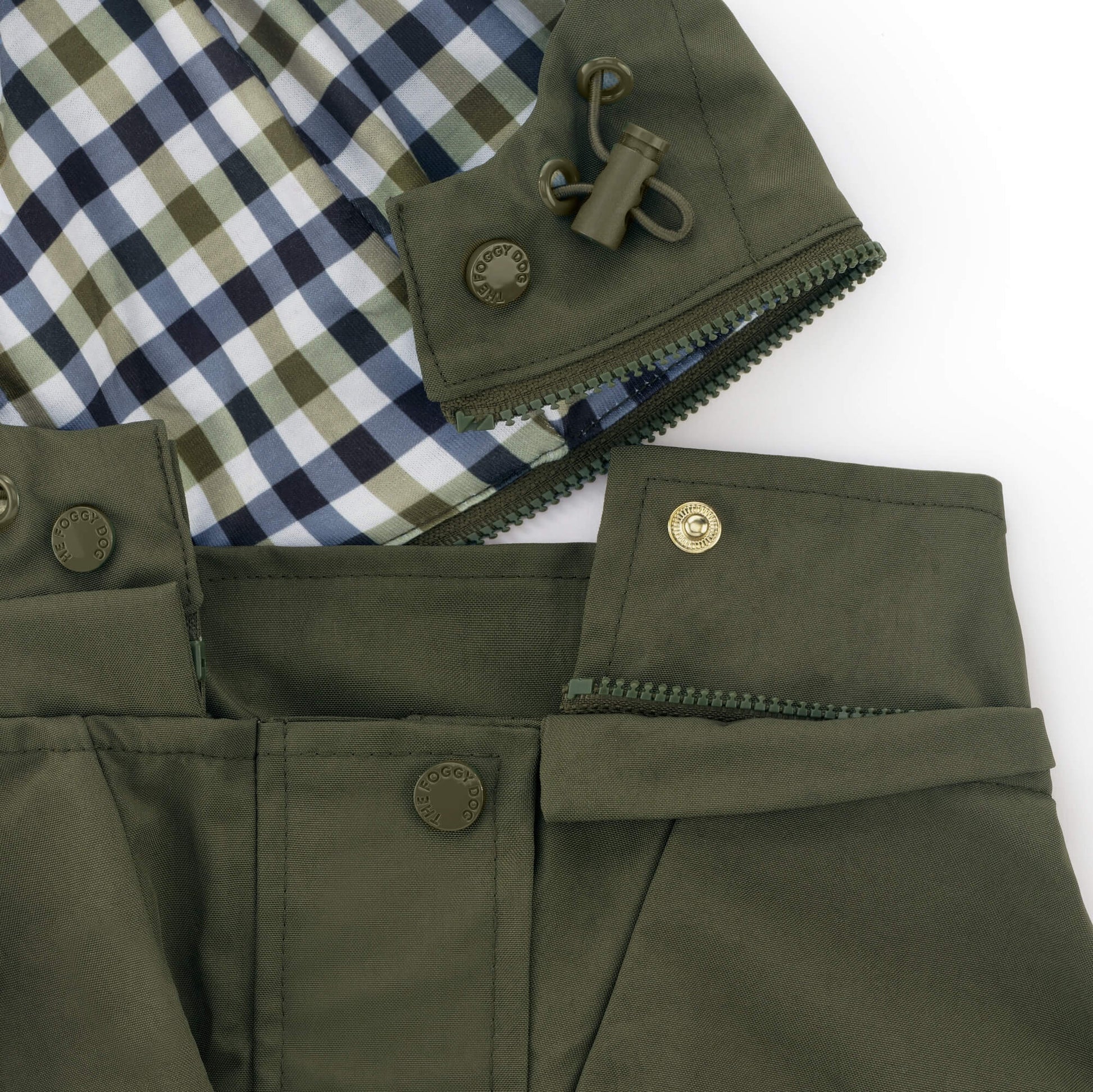 Olive Dog Raincoat from The Foggy Dog