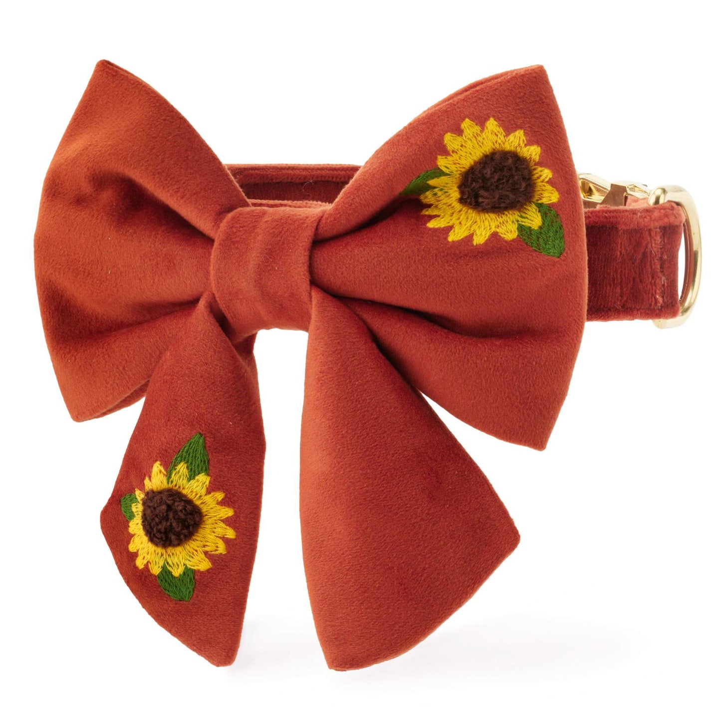 Sunflower Embroidered Lady Bow Collar from The Foggy Dog