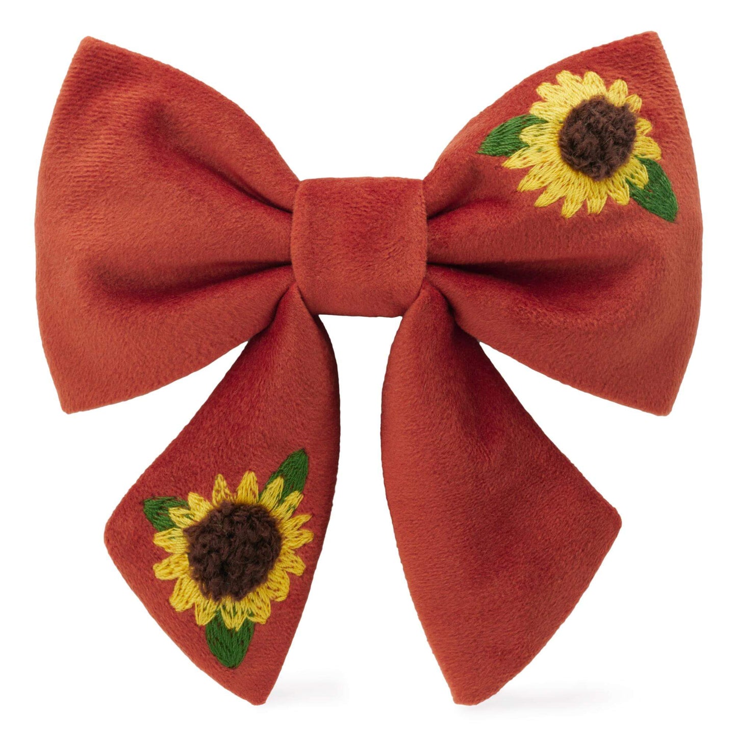 Sunflower Embroidered Lady Dog Bow from The Foggy Dog