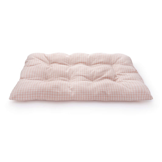Blush Pink Gingham Dog Travel Mat from The Foggy Dog