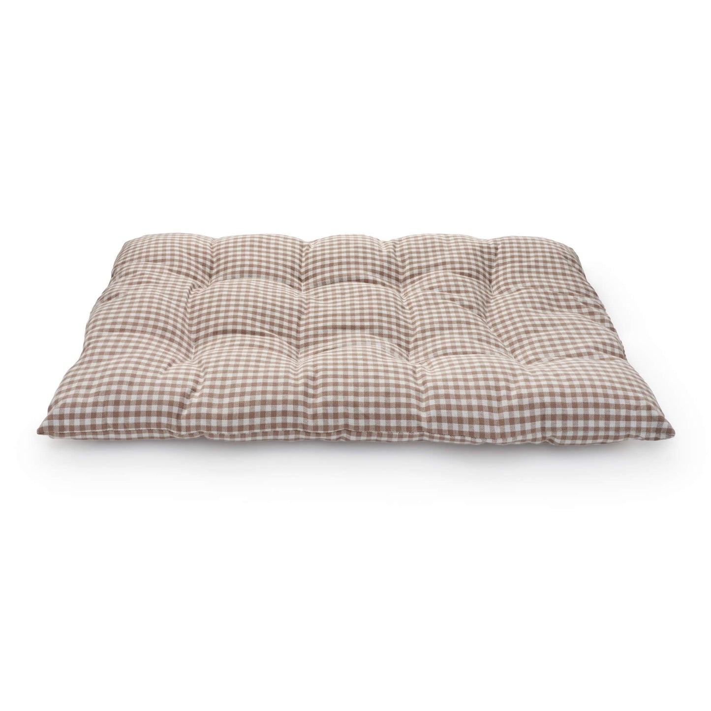 Mushroom Brown Gingham Dog Travel Mat from The Foggy Dog