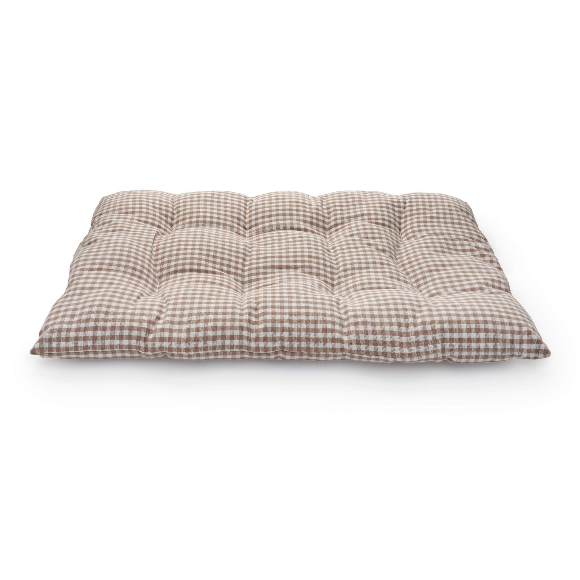 Mushroom Brown Gingham Dog Travel Mat from The Foggy Dog