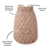 Fawn Sherpa-Lined Reversible Dog Jacket from The Foggy Dog