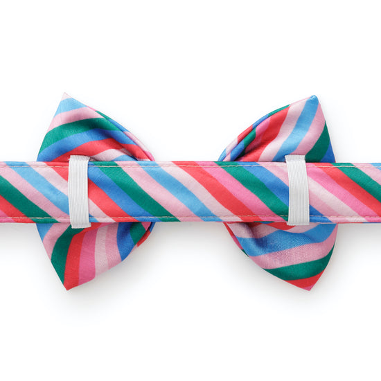 Festive Stripe Bow Tie Collar