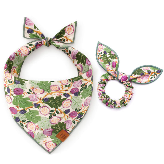 Figs and Berries Scrunchie and Bandana Set