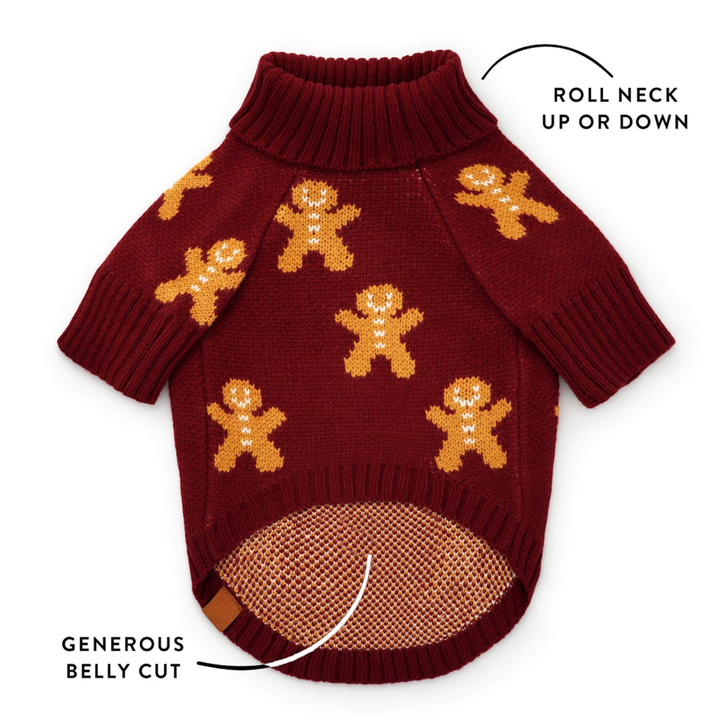 Gingerbread Man Dog Sweater from The Foggy Dog