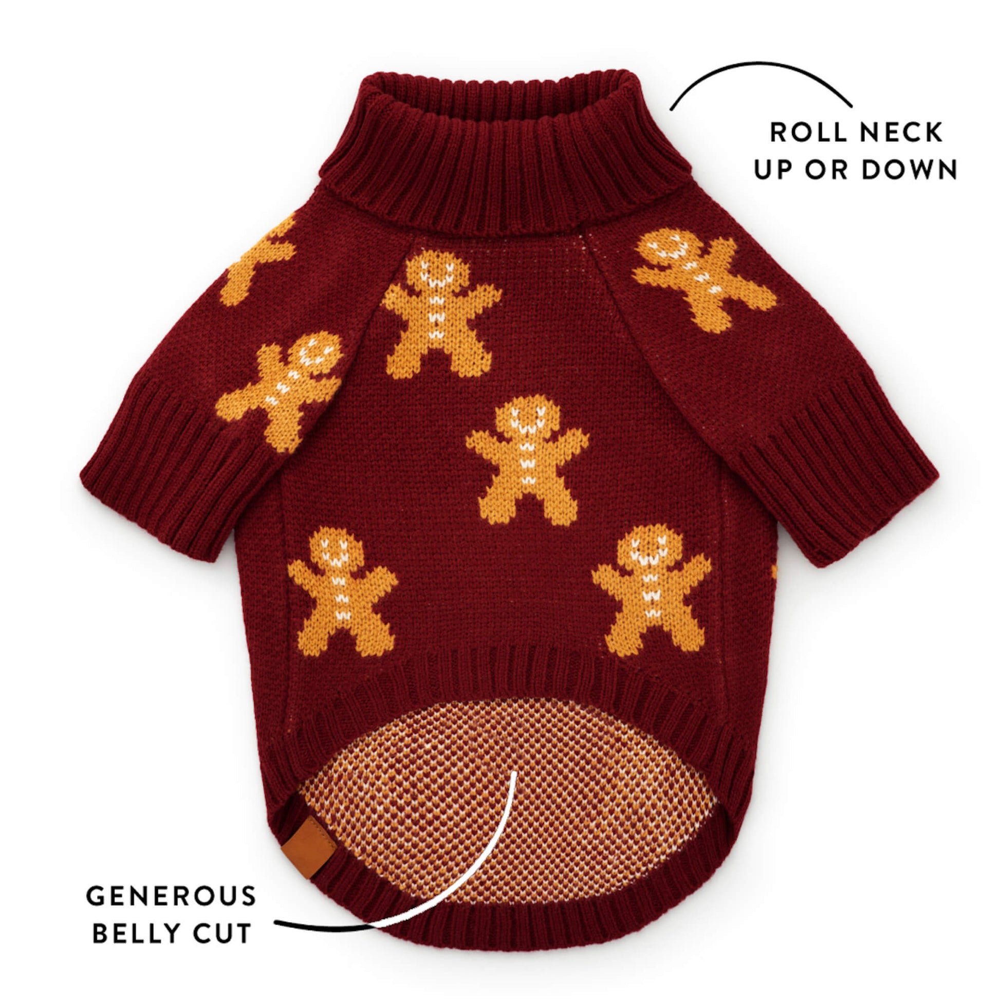 Gingerbread Man Dog Sweater from The Foggy Dog