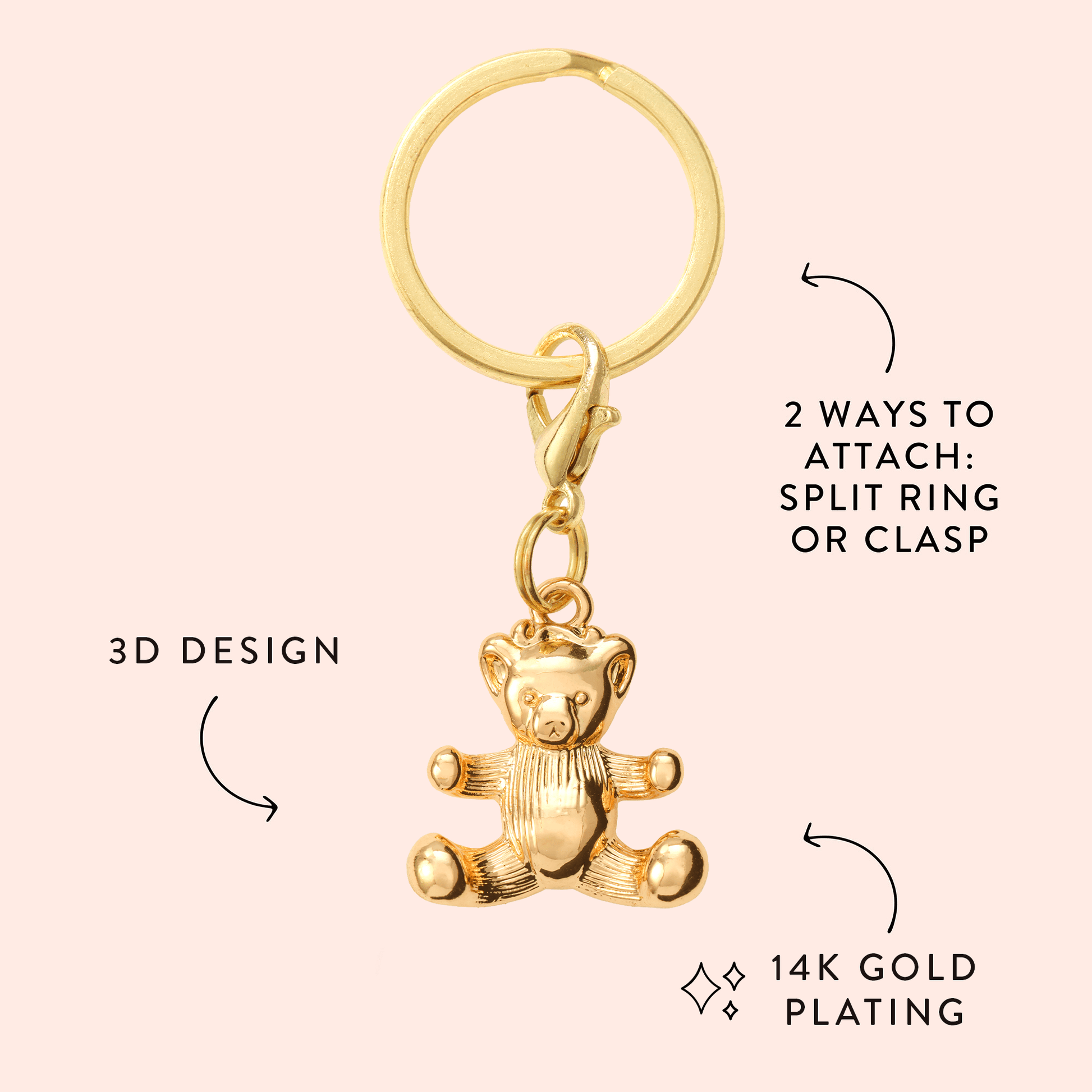 Gold Bear Collar Charm from The Foggy Dog