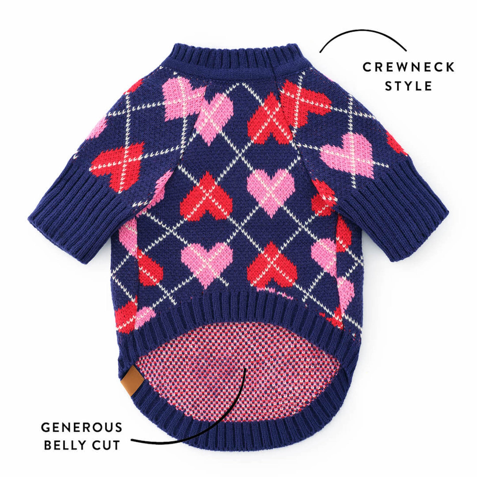Heart Argyle Dog Sweater from The Foggy Dog