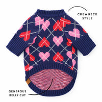 Heart Argyle Dog Sweater from The Foggy Dog