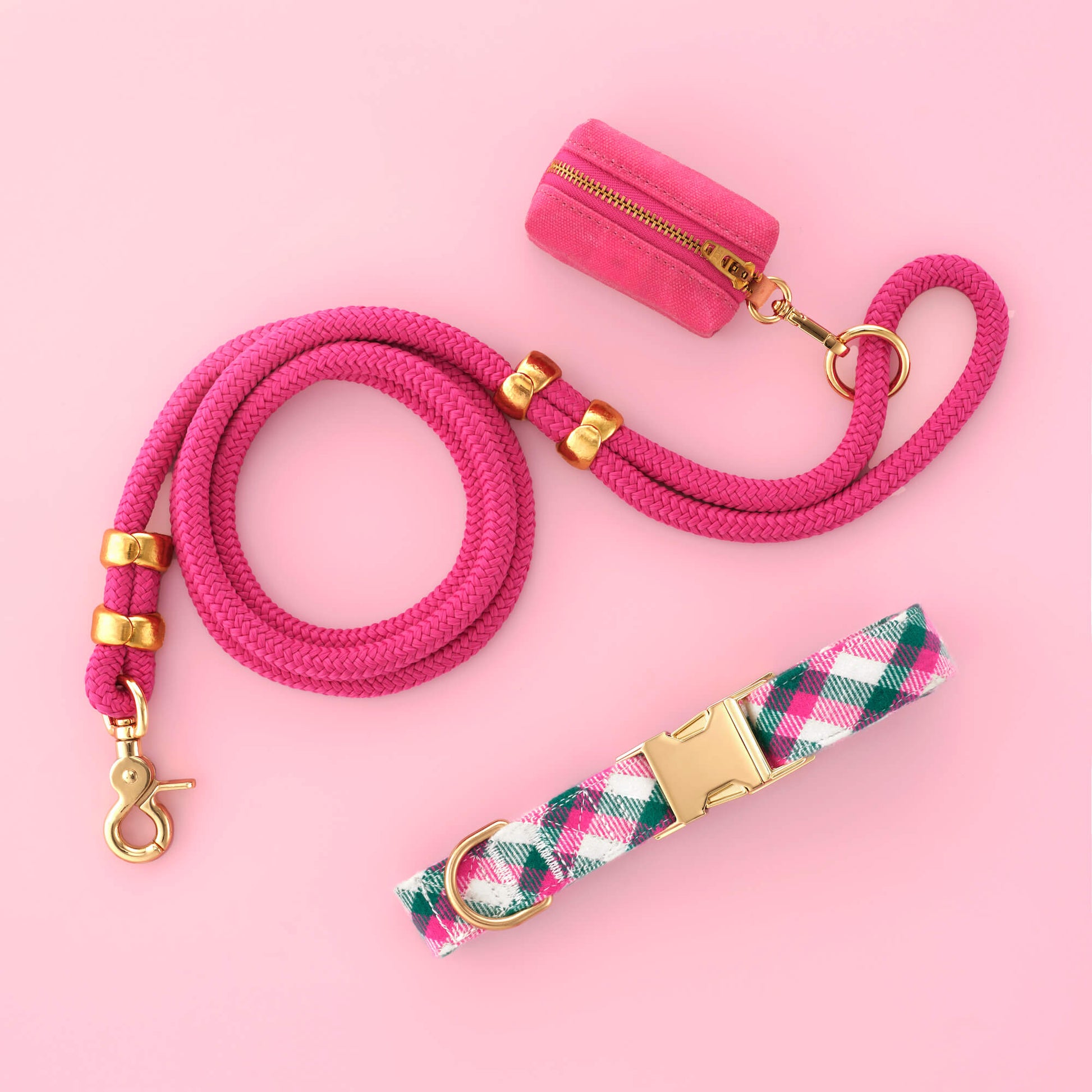 Callie Plaid Flannel Collar Walk Set from The Foggy Dog