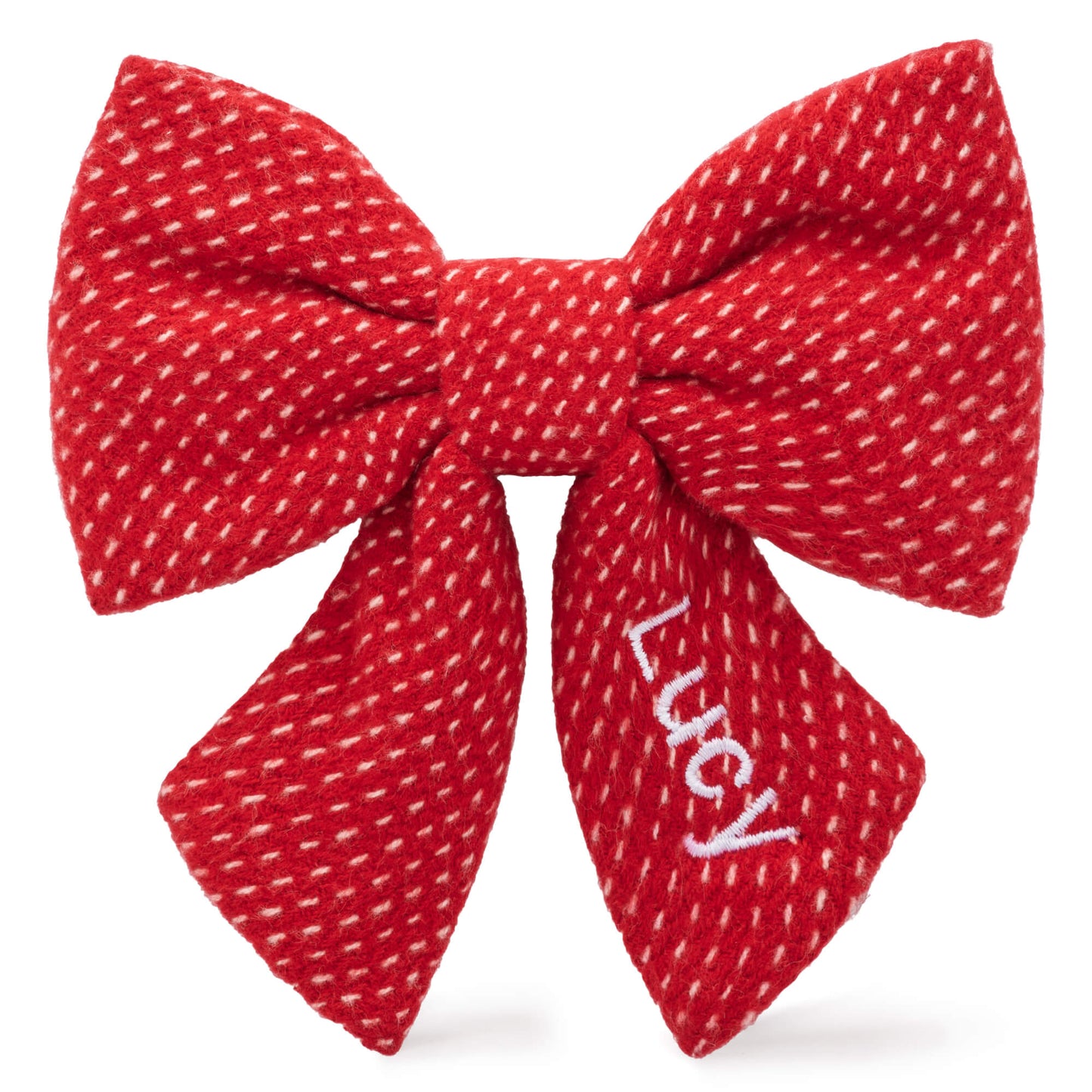 Berry Stitch Flannel Lady Dog Bow from The Foggy Dog