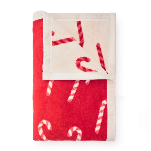 ChappyWrap Red Candy Canes Dog Blanket