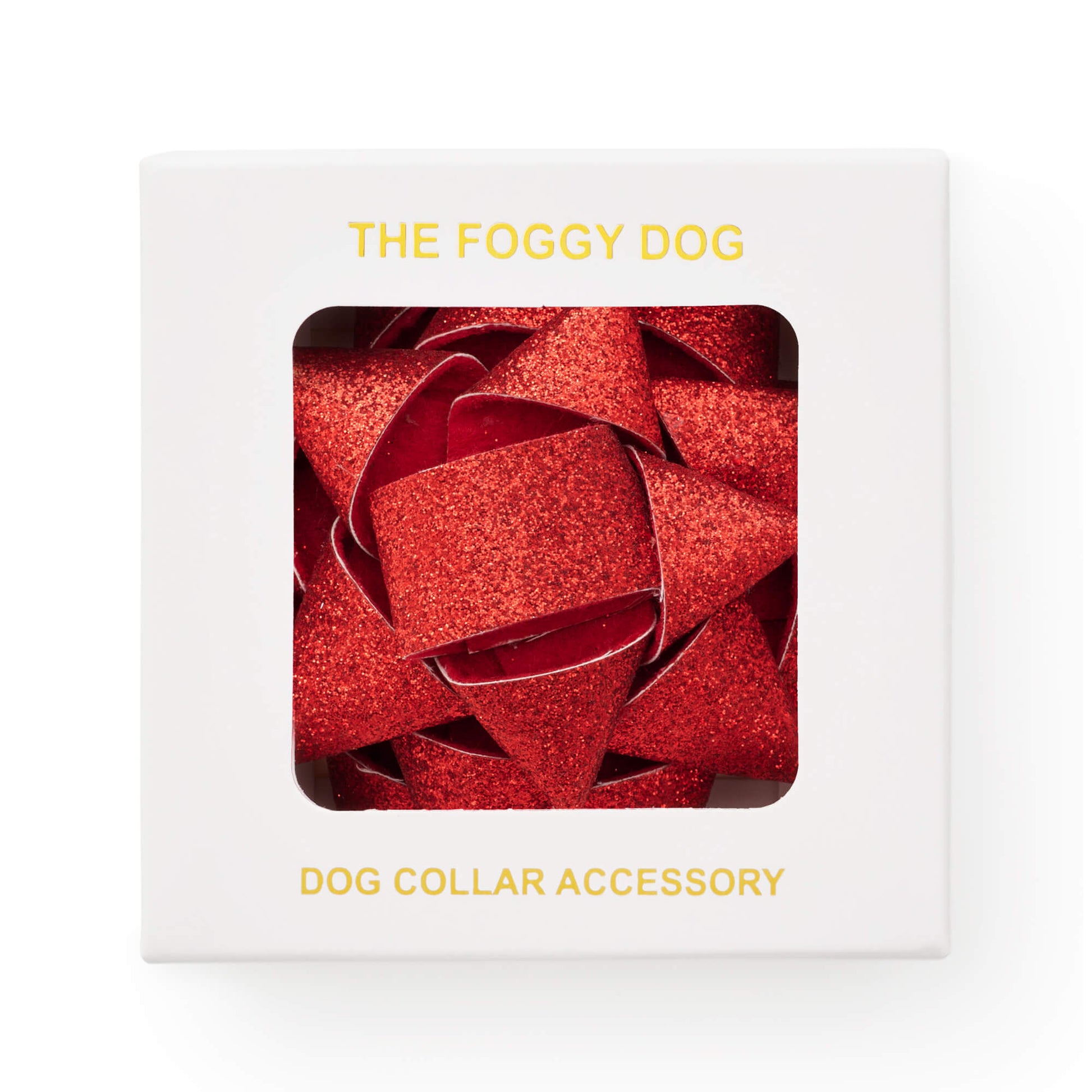 Red Gift Bow Dog Collar Attachment from The Foggy Dog
