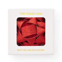 Red Gift Bow Dog Collar Attachment from The Foggy Dog