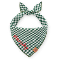 Evergreen Gingham Dog Bandana from The Foggy Dog