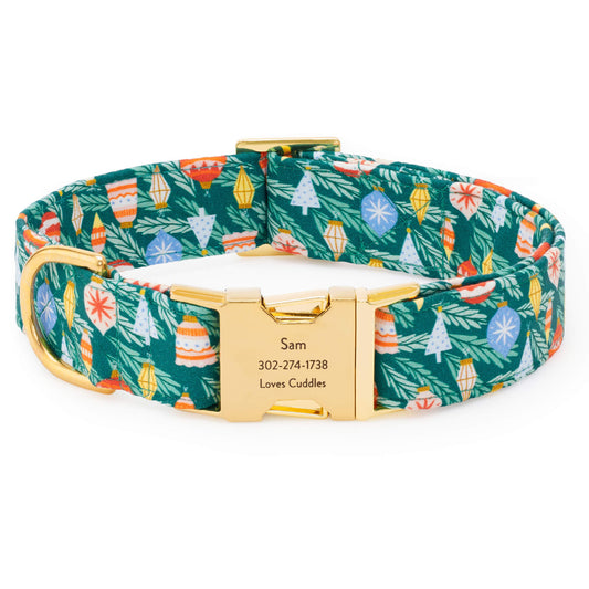 Festive Ornaments Dog Collar from The Foggy Dog