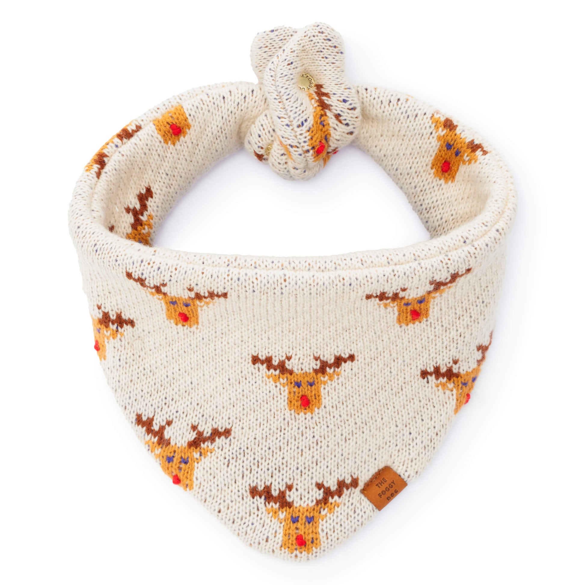 Reindeer Knit Dog Bandana from The Foggy Dog