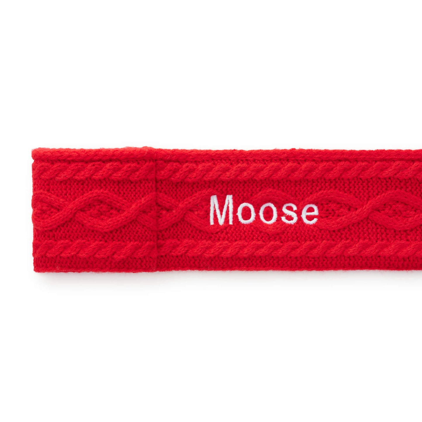 Red Cable Knit Dog Scarf from The Foggy Dog