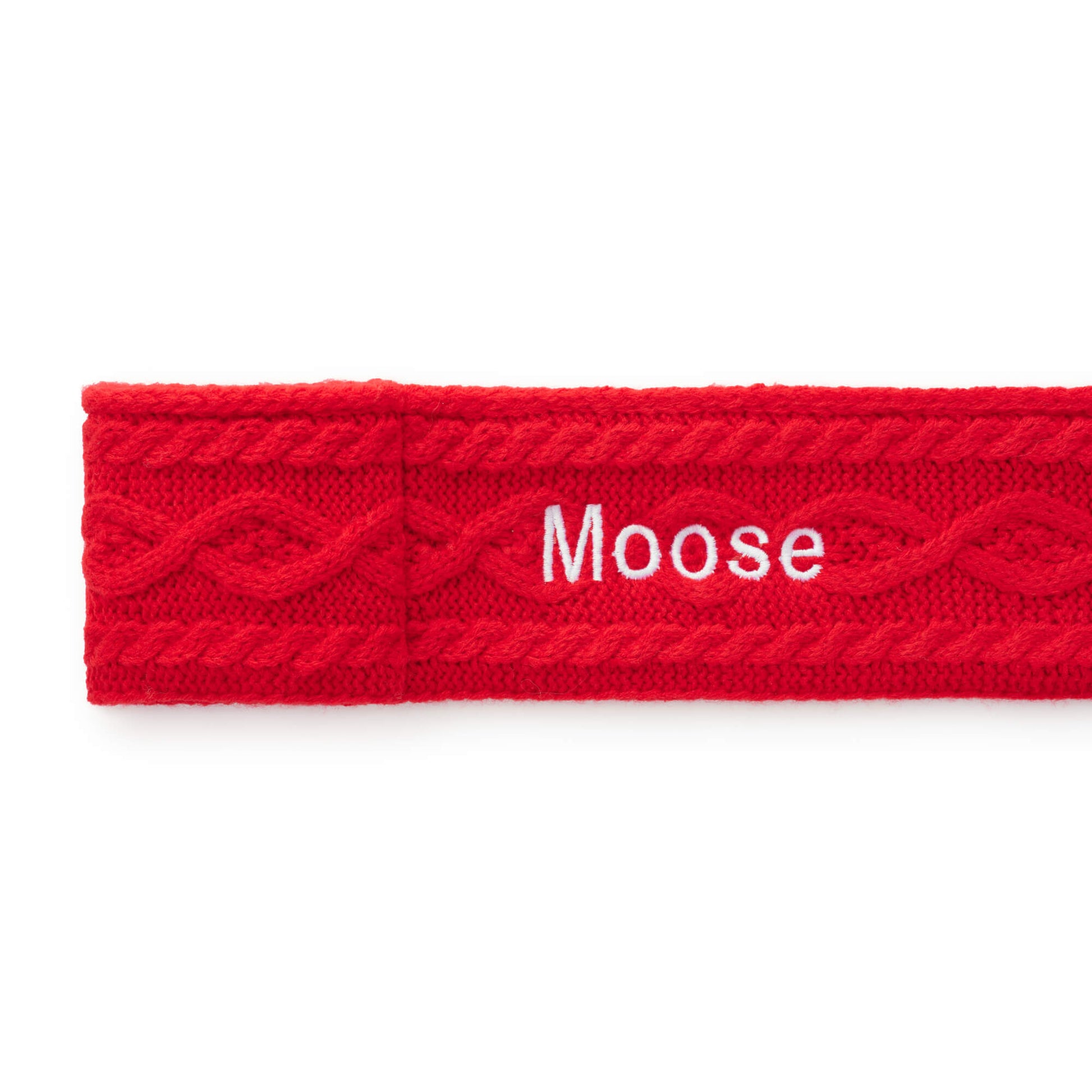 Red Cable Knit Dog Scarf from The Foggy Dog