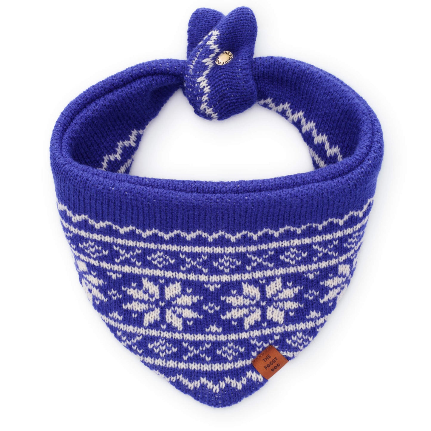 Snow Day Knit Dog Bandana from The Foggy Dog