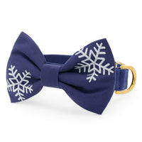 Snowflakes Embroidered Bow Tie Collar from The Foggy Dog