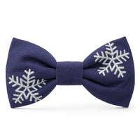 Snowflakes Embroidered Dog Bow Tie from The Foggy Dog
