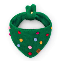 Holiday Bobble Knit Dog Bandana from The Foggy Dog