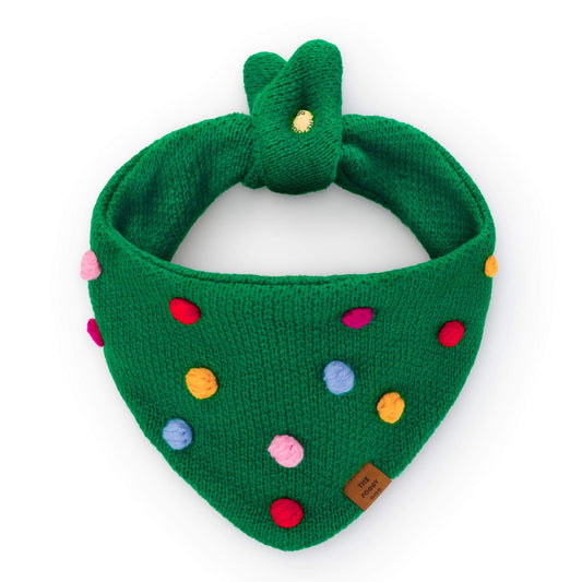 Holiday Bobble Knit Dog Bandana view 1