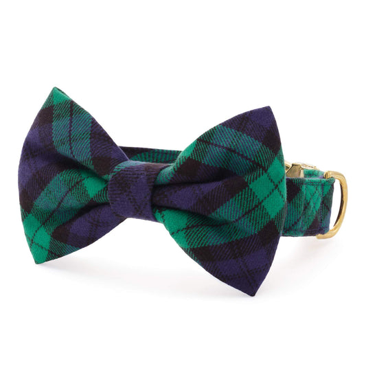 Black Watch Plaid Flannel Bow Tie Collar view 1