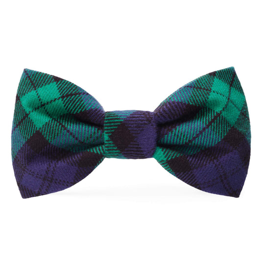 Black Watch Plaid Flannel Dog Bow Tie view 1