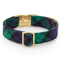 Black Watch Plaid Flannel Dog Collar from The Foggy Dog
