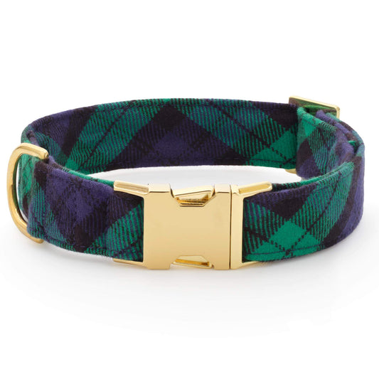 Black Watch Plaid Flannel Dog Collar view 1