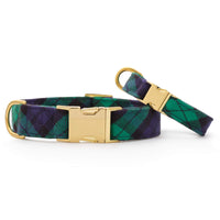 Black Watch Plaid Flannel Dog Collar from The Foggy Dog
