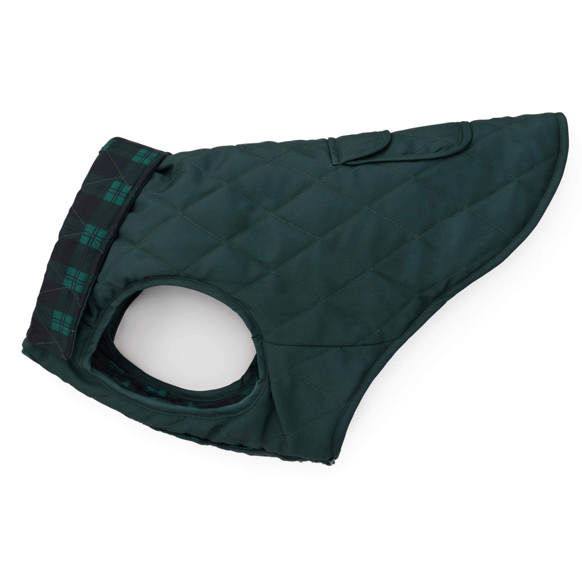 Media: Black Watch Plaid Reversible Dog Jacket from The Foggy Dog