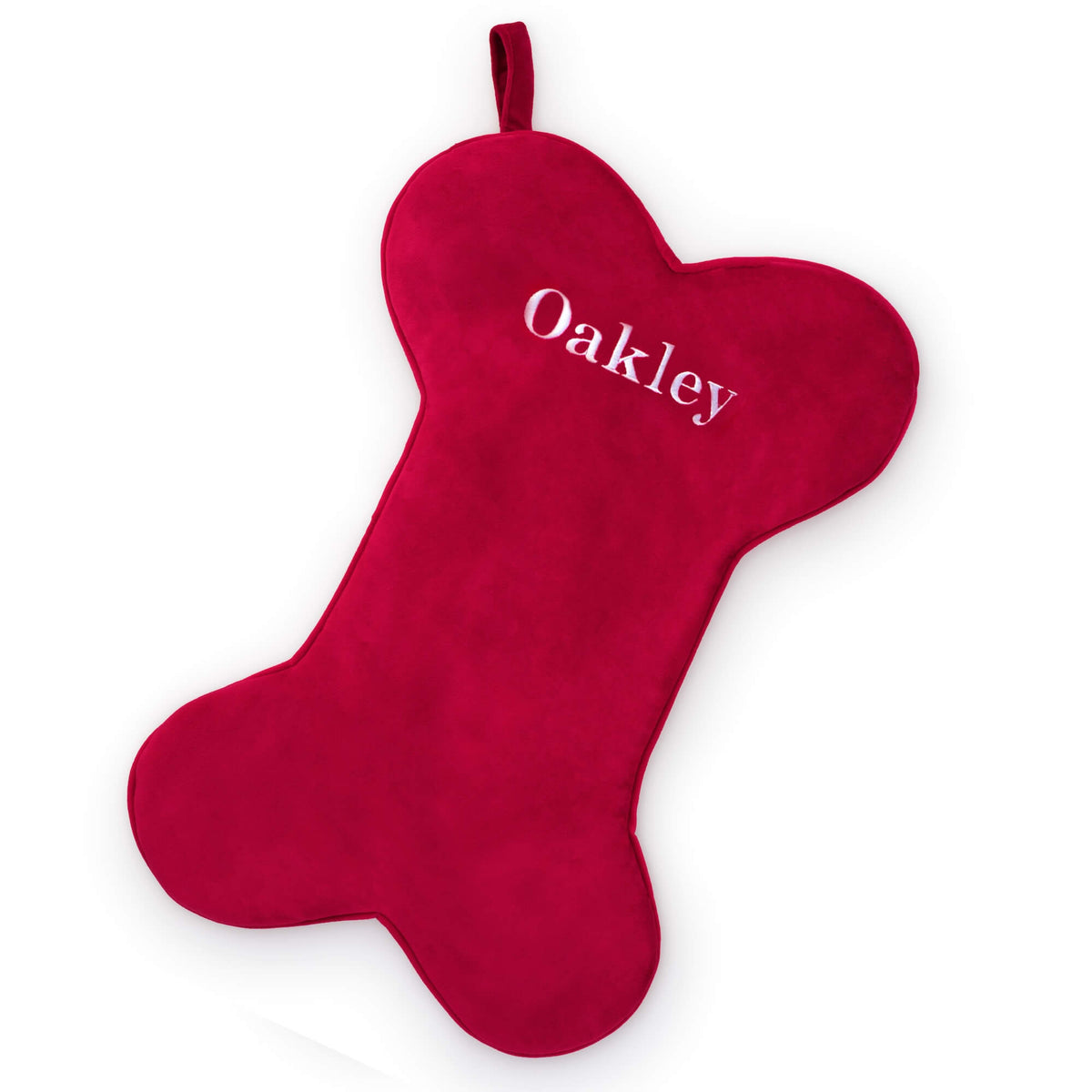 Cranberry Velvet Dog Christmas Stocking view 1