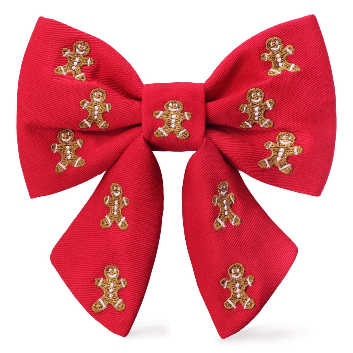Gingerbread Man Embroidered Lady Dog Bow from The Foggy Dog