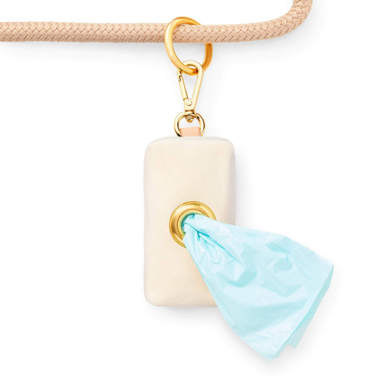 Ivory Velvet Waste Bag Holder from The Foggy Dog