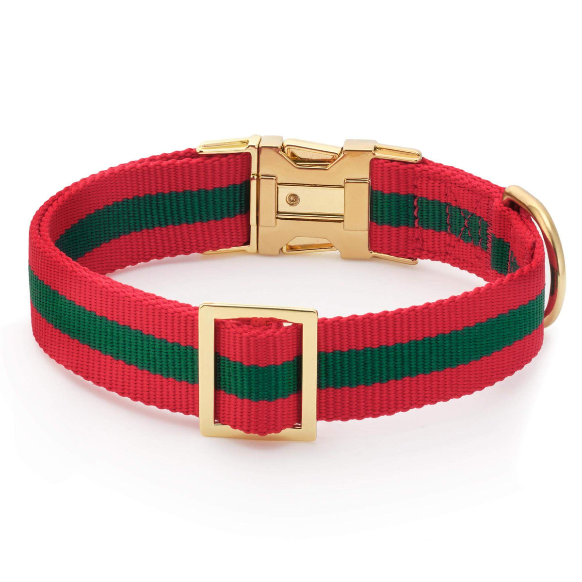Noel Striped Webbing Dog Collar from The Foggy Dog