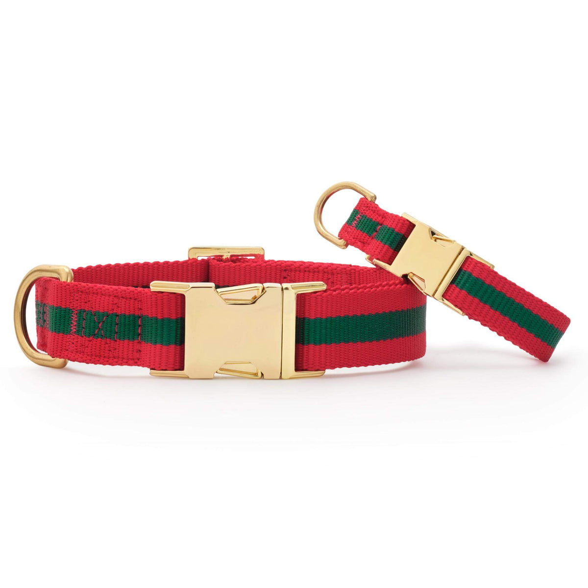 Noel Striped Webbing Dog Collar from The Foggy Dog